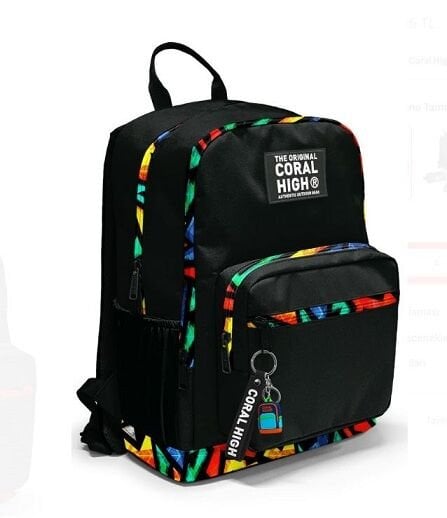 CORAL HIGH Siyah Grafiti Desenli Okul Sırt Çantası Siyah