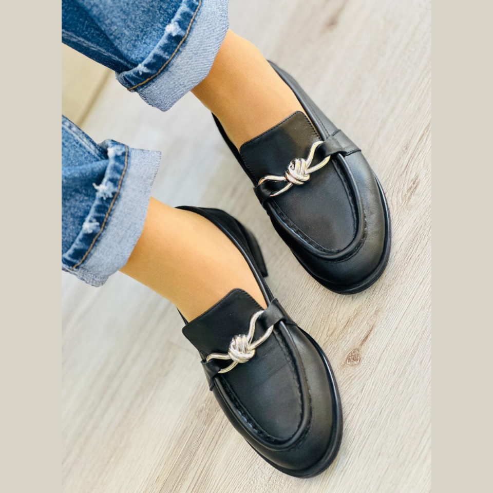 Lizy Loafer %100 Deri Siyah - 38