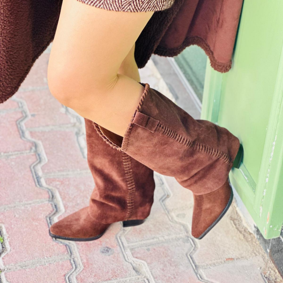 Süet Hakiki Deri Çizme