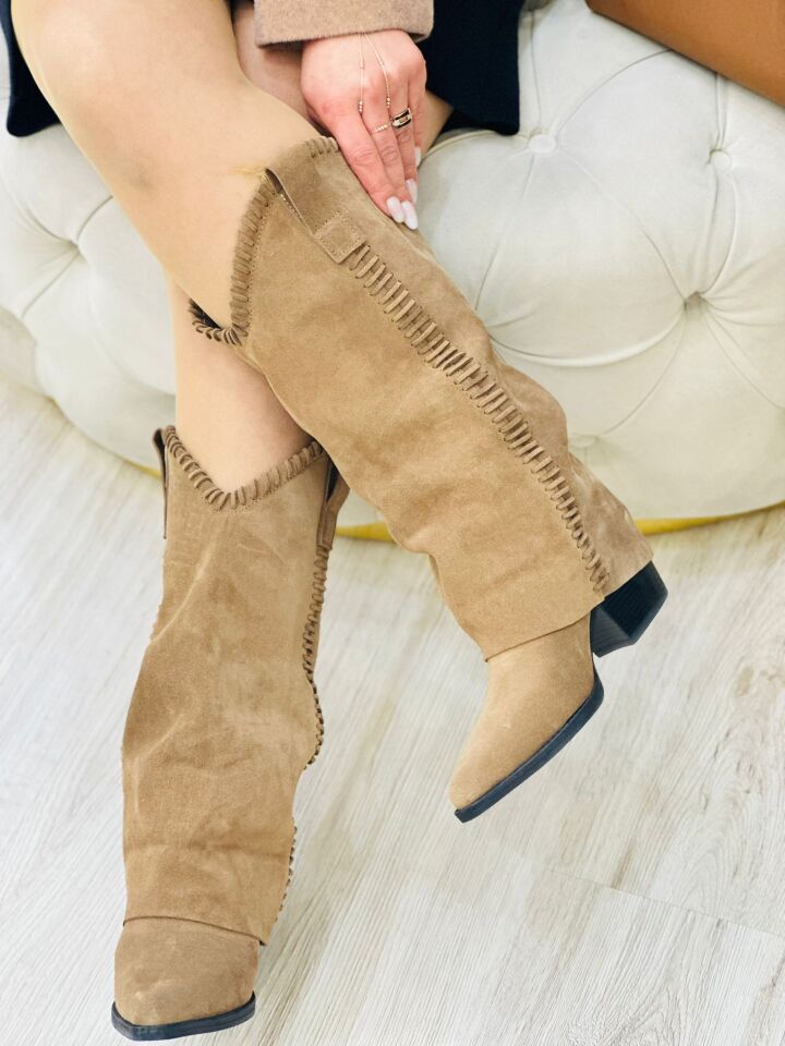 Süet Hakiki Deri Çizme