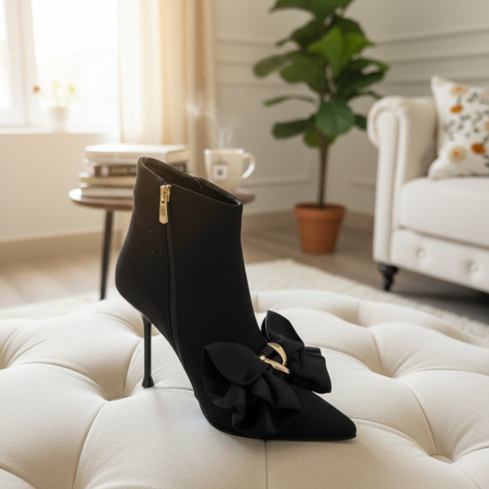 Lia Aksesuarlı Süet Sivri Burun Bot