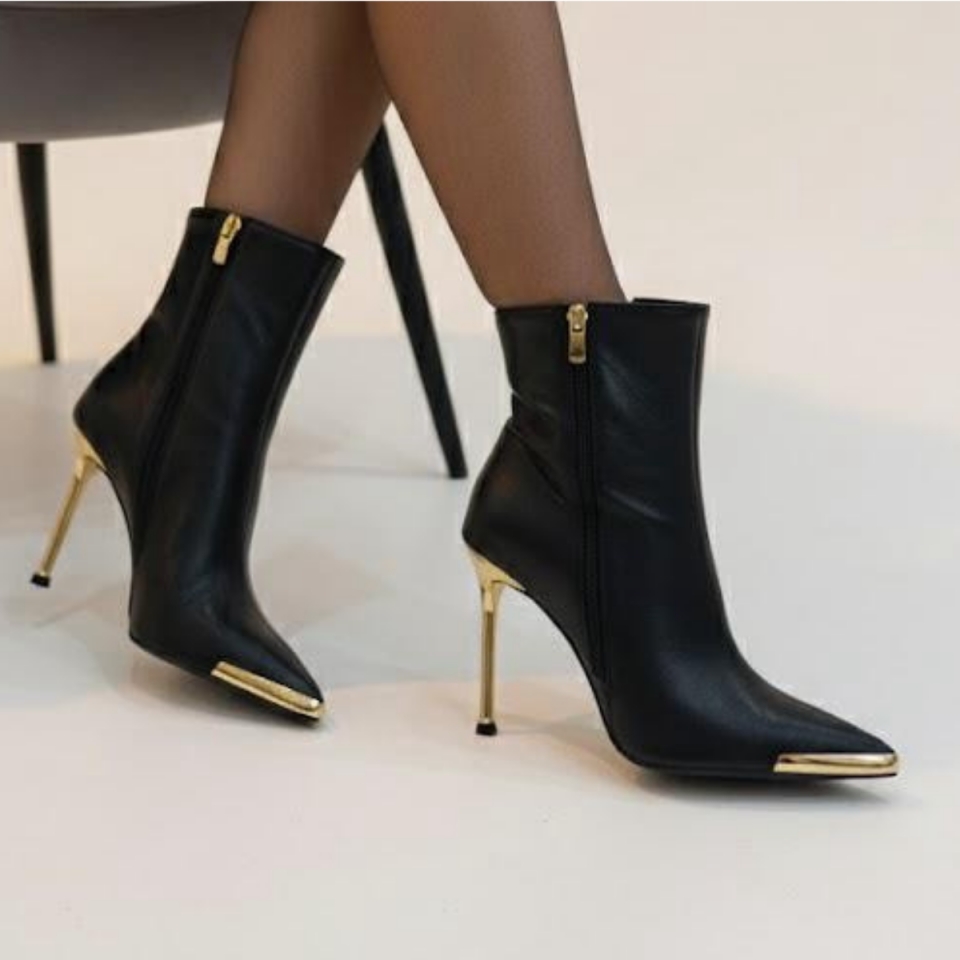 Gold Sivri Burun İnce Topuklu Bot