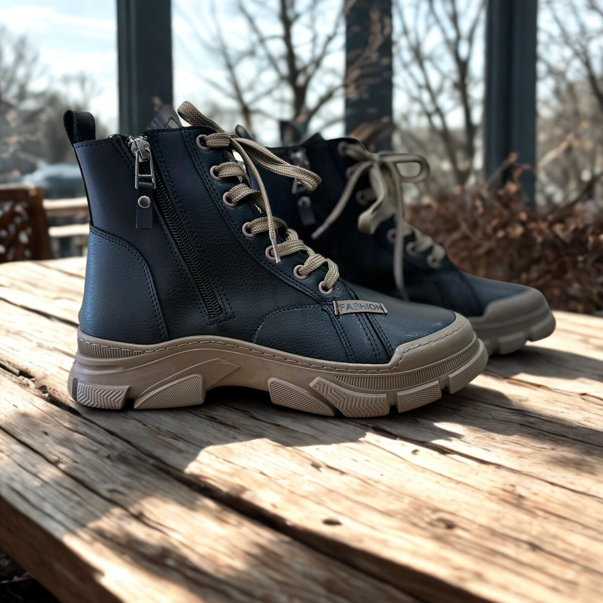 Vizon Fermuarlı Kadın Bot